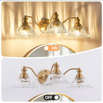 Arkez 24" Luxury Golden Wall Sconce – 3-Light Vintage Vanity Fixture