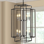 Arkez 8-Light Tiered Lantern Chandelier – Industrial Farmhouse Pendant