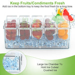 Arkez Ice-Chilled Condiment Caddy – 5-Compartment Server with Lids