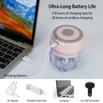 Arkez Mini Electric Garlic Chopper – 8.5oz Cordless USB Food Mincer