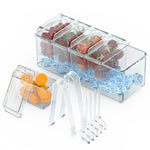 Arkez Ice-Chilled Condiment Caddy – 5-Compartment Server with Lids