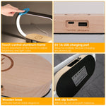 Arkez Bedside Touch Lamp - Wireless Charging Station with Digital Clock