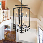 Arkez 8-Light Tiered Lantern Chandelier – Industrial Farmhouse Pendant